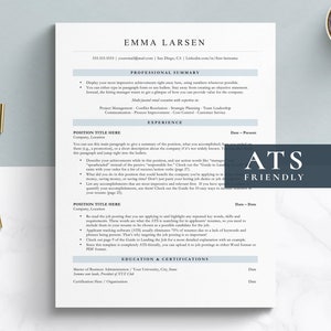 ATS Friendly Resume Template for Google Docs, Word and Pages Resume, ATS Compatible Resume Template, Professional Executive Resume Template