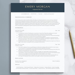 Resume Template for Google Docs, Microsoft Word & Pages – ATS Friendly Resume Format, Best Simple Resume Template with Cover Letter