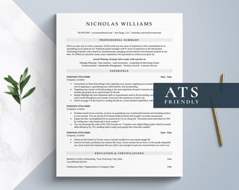 Simple Resume Template for Google Docs, Word & Pages | ATS Resume Format and Cover Letter Template, CV Template, Federal Resume Template