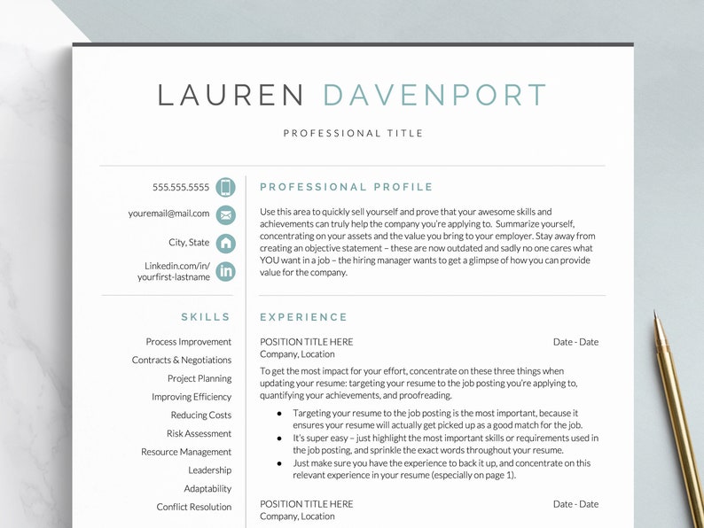 Marketing Strategist Resume for Google Docs, Word, Mac Apple Pages