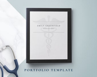 Nursing Portfolio Template for Google Docs & Word with ATS friendly Nurse Resume Template and Cover Letter, Professional Portfolio Template