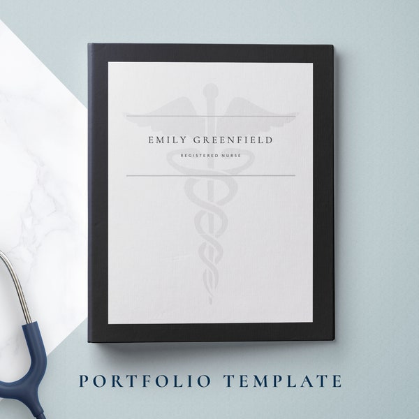 Nursing Portfolio Template for Google Docs & Word with ATS friendly Nurse Resume Template and Cover Letter, Professional Portfolio Template