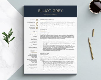 Professional Resume Template Word and Pages, Resume Cover Letter, Tech, IT, Finance Resume | Digital Download 1 2 3 Page Resume Templates