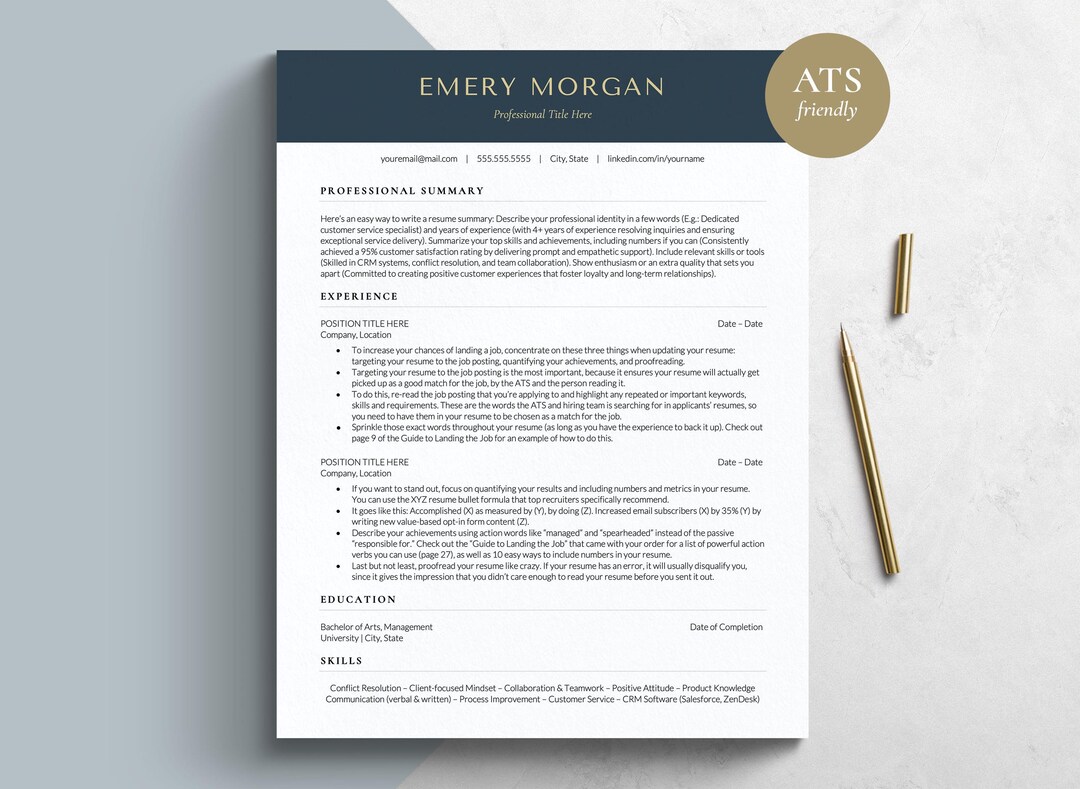 Curriculum Vitae Template for Google Docs, Microsoft Word & Pages – ATS ...