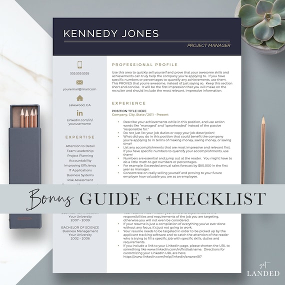 professional cv template for word and pages creative cv etsy