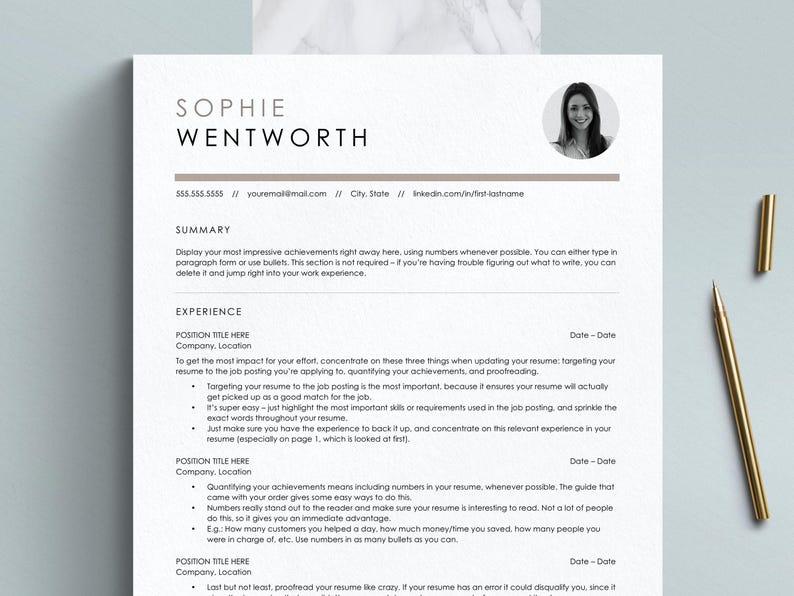ATS friendly cv template with photo, resume template with picture google docs