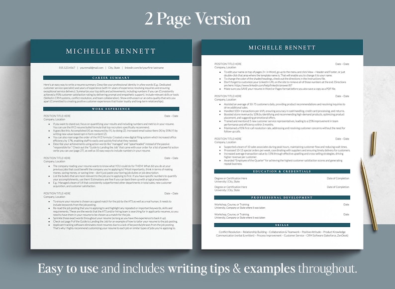Google Docs Resume Template, professional resume for google docs, word and mac pages