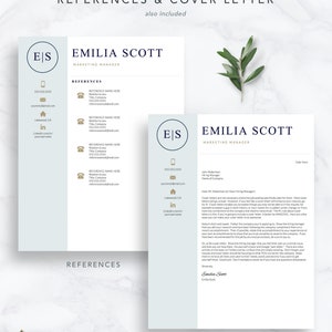 Creative, Stylish Resume Template for Word & Pages, Nurse Resume Template, Curriculum Vitae, 1, 2 and 3 Page Resume Cover Letter Template image 6