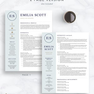 Creative, Stylish Resume Template for Word & Pages, Nurse Resume Template, Curriculum Vitae, 1, 2 and 3 Page Resume Cover Letter Template image 4