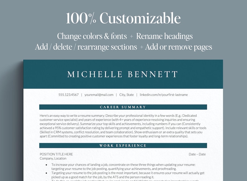 Google Docs Resume Template, simple resume for google docs, word and mac pages
