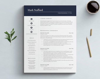 Engineer Resume Template for Word, Pages & Google Docs | Professional Resume and Matching Cover Letter Package, Software Engineer, IT Resume