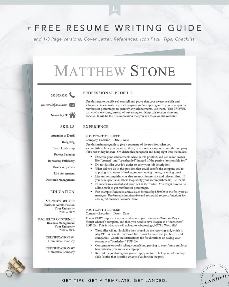 executive-resume-template-for-word-pages-one-two-and-etsy