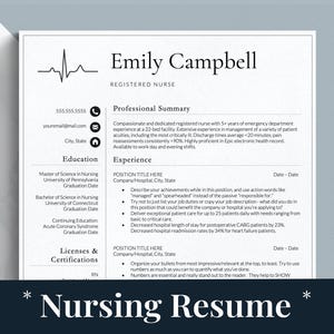 Nursing Resume Template for Google Docs, Word & Pages, Registered Nurse Resume, Remote Nurse, New Grad Nurse Practitioner Resume CV Template