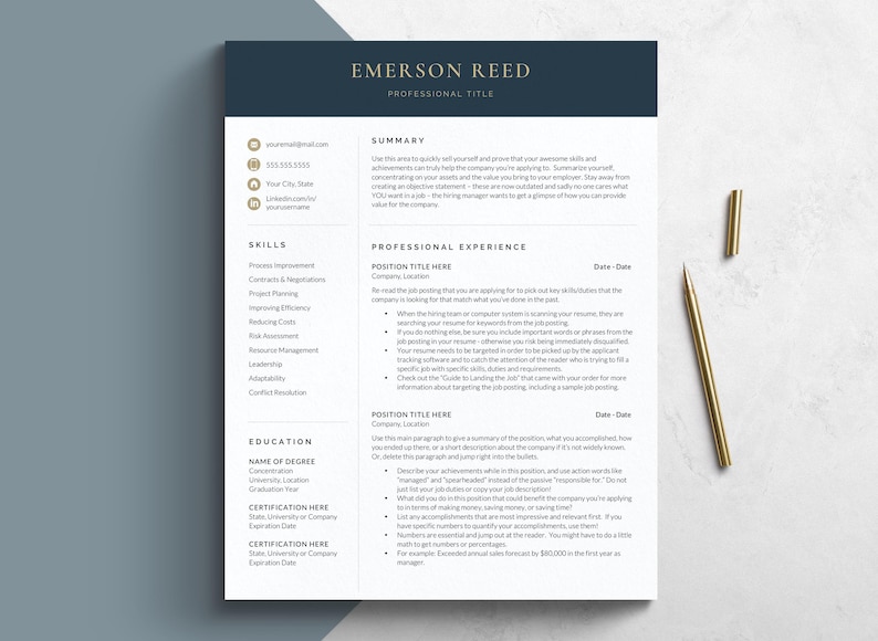 Professional resume template for google docs, apple pages resume, resume template for word, teacher resume, executive resume