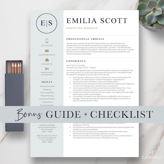 Creative Resume Template Bundle For Word Pages Curriculum Etsy