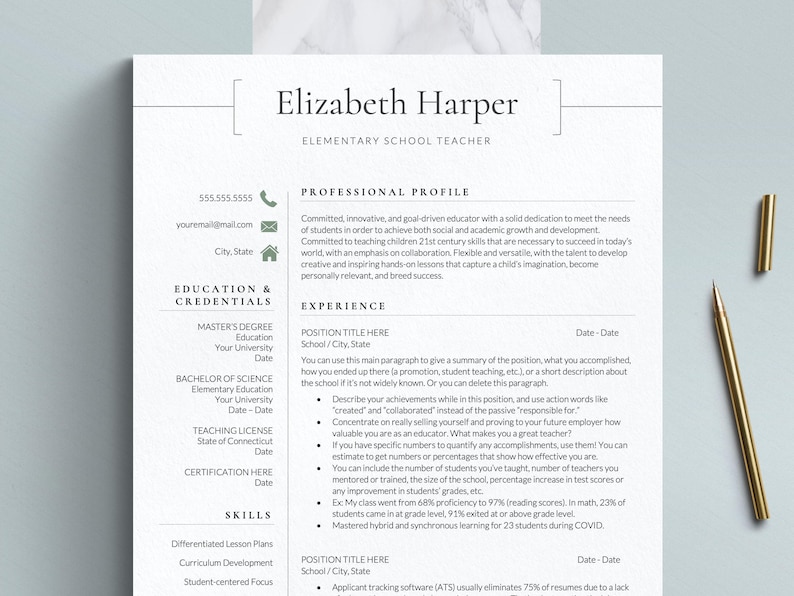 Teacher resume for google docs, teaching cv template, academic resume word