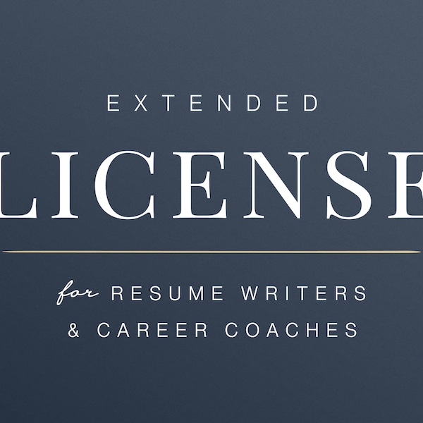 Extended License for Resume Writers and Career Coaches / Resume Template Commercial License for Resume Writing Services