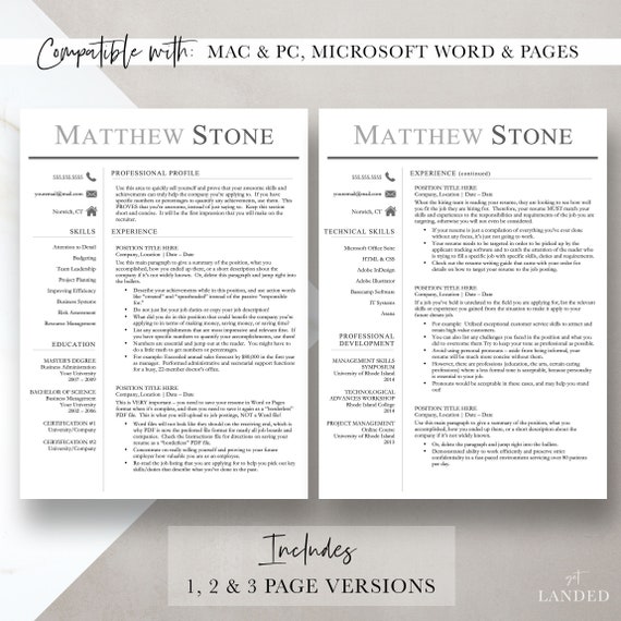 executive resume template for word pages one two and three page resume template professional cv template simple resume template one page executive resume
