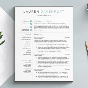 Two column resume template for Google Docs, Word & Pages - Professional Resume, Marketing Strategist Resume, Influencer Marketing Resume