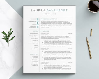 Two column resume template for Google Docs, Word & Pages - Professional Resume, Marketing Strategist Resume, Influencer Marketing Resume