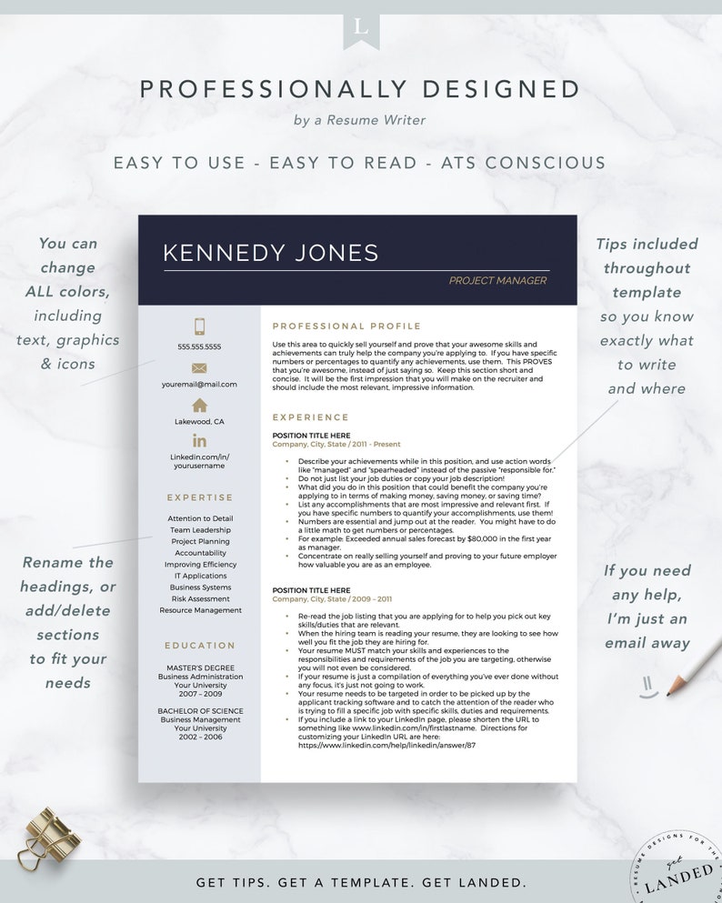 project manager cv template word free download