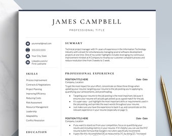 Business Resume Template for Google Docs, Word & Pages, Private Equity Resume Template, Manager, Executive Resume Template, Instant Download