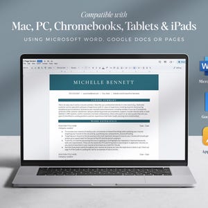 Google Docs Resume Template, easy to use resume for google docs, word and mac pages