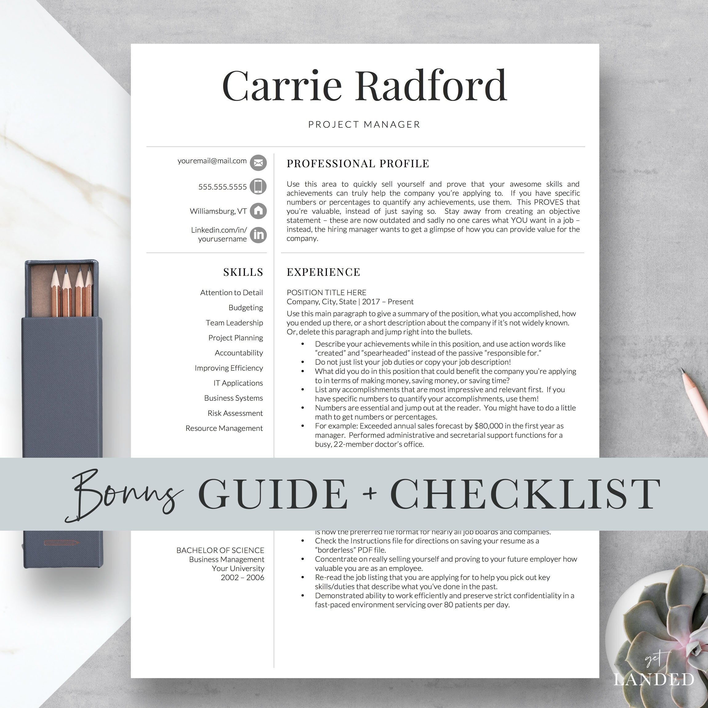 professional resume template for