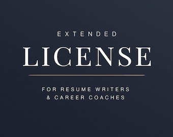 Extended License for Resume Writers and Career Coaches / Resume Template Commercial License for Resume Writing Services