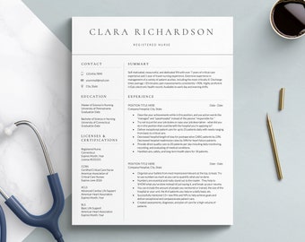 Nurse Resume Template & Cover Letter for Google Docs, Word, Pages | Remote Nursing Jobs Resume, Nurse Practitioner Resume Template