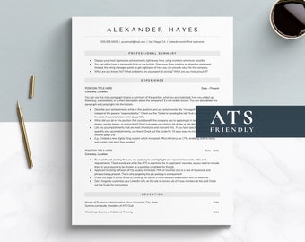 ATS Resume Template for Google Docs, Word and Apple Pages Resume, ATS Compliant Resume Format Instant Download, One Column Resume Template