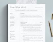 Two Column Resume Template for Google Docs, Word & Pages, Professional CV Template and cover letter bundle, 1-3 pages, job template for work