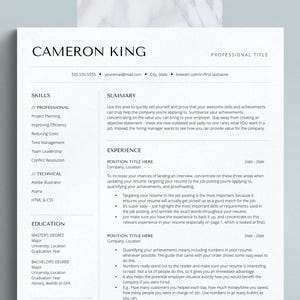 Two Column Resume Template for Google Docs, Word & Pages, Professional CV Template and cover letter bundle, 1-3 pages, job template for work