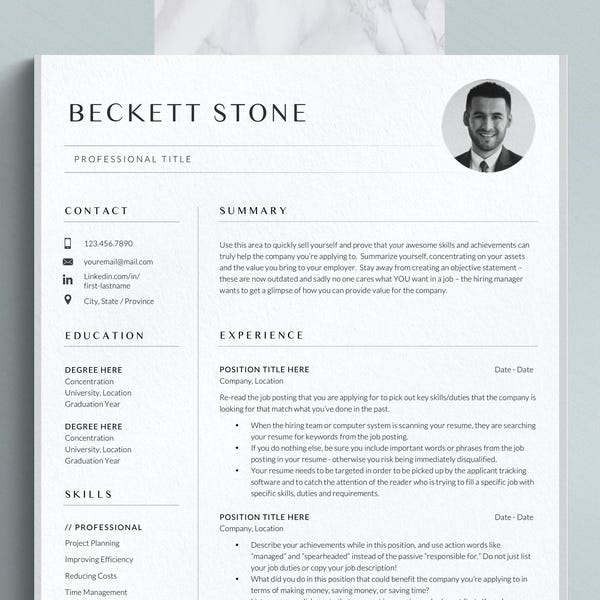 Szablon CV ze zdjęciem do Worda i stron z listem motywacyjnym, CV ze zdjęciem, Curriculum Vitae Szablon Format Worda, CV ze zdjęciem głowy