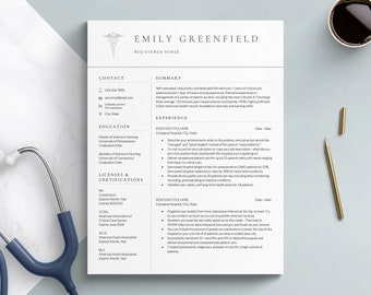 Travel Nurse Resume Template for Google Docs, Word, Pages | Registered Nurse, New Grad Nursing, Nurse Practitioner Resume Template