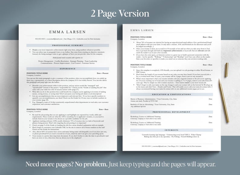 ats friendly resume template for google docs word apple pages