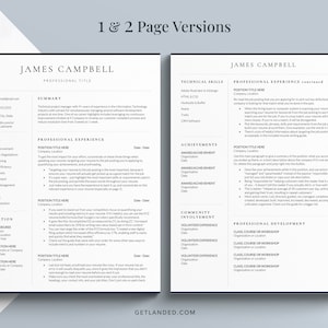 1 and 2 page resume for word, pages and google docs, competitive analyst resume