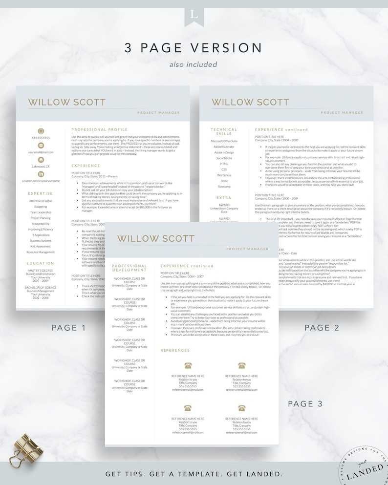 Modern Resume Template for Word & Pages, Modern CV Template, Resume Design, Marketing Resume Template Instant Download, Sales Resume image 6