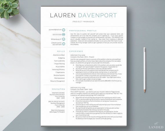 resume template cv template