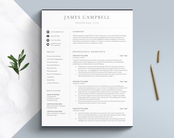 Executive Director Resume Template for Google Docs, Word & Pages, Business Resume Template, IT, Nonprofit Executive Director Resume Template