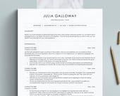 Simple Basic Resume Template for Word, Pages, Google Docs, Traditional Resume Template, Single Column Resume, 1 column resume template easy