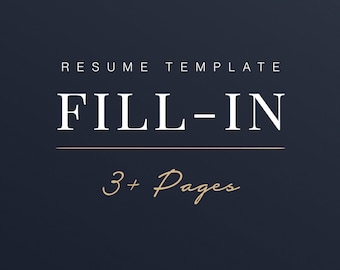 3+ Page Resume Template Fill-In, Resume Formatting Services: Includes Resume Formatting & Customization, Matching Cover Letter, References
