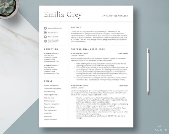 Modern Resume Template Professional CV Template CV Design ...