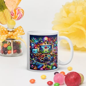 Mug blanc brillant Gamer&#39;s Ultimate Realm