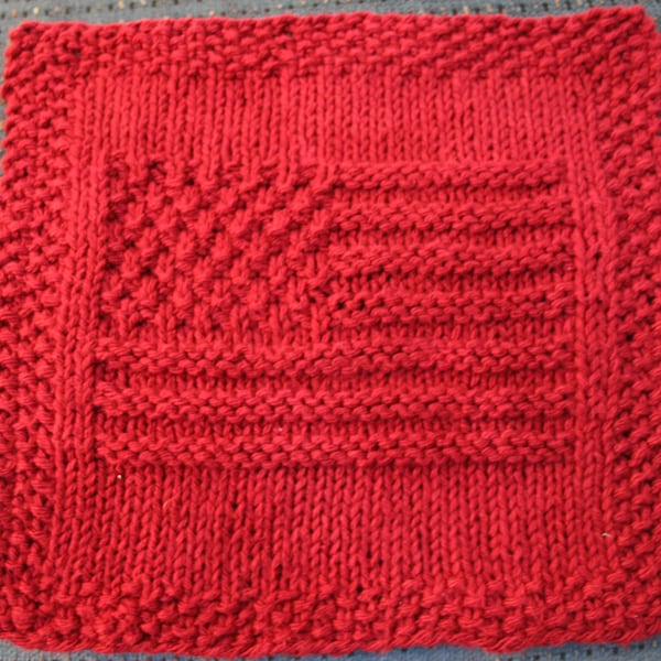 American Flag Knit Dishcloth Pattern Only *PDF Digital Download*