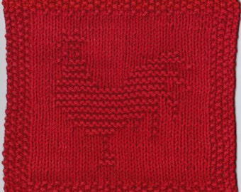 Rooster Knit Dishcloth Pattern Only *PDF Digital Download*