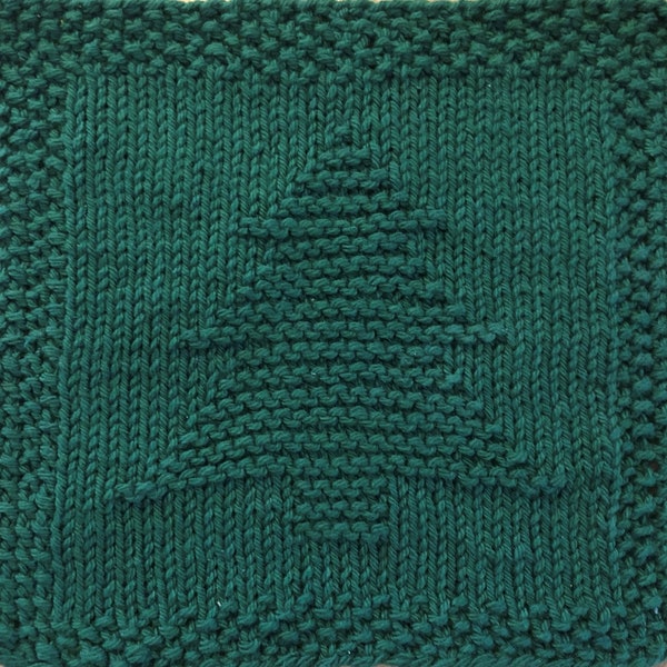 Christmas Tree Knit Dishcloth Pattern Only *PDF Digital Download*