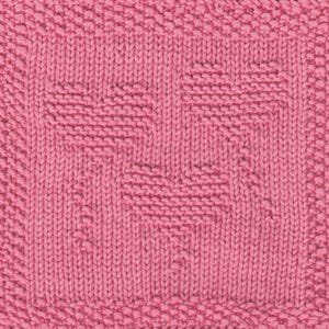 Heart Balloon Trio Knit Dishcloth Pattern Only *PDF Digital Download*