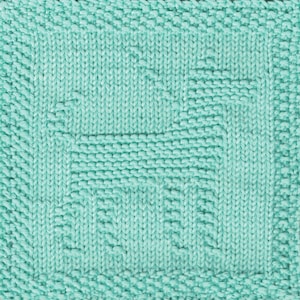 Dog Out for a Walk Knit Dishcloth Pattern Only *PDF Digital Download*
