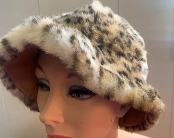 Vintage Faux Leopard Hat , 1960s